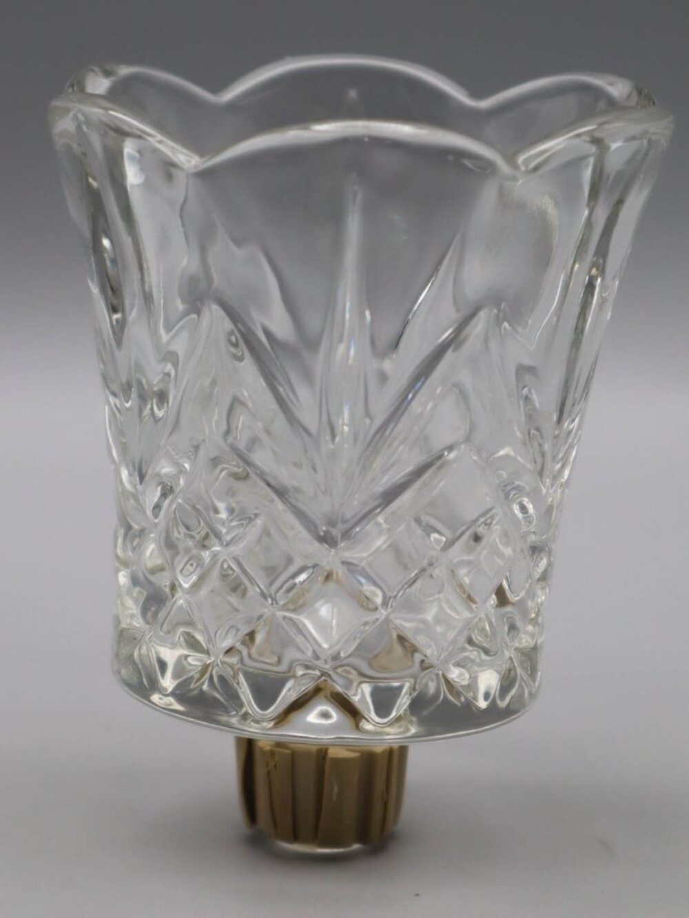 Vintage Homco Clear Glass Votive Candle Holder Sconce Insert Peg Grommet Diamond